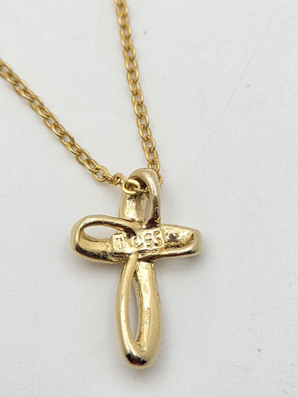 Red & Clear Rhinestone Infinity Cross Necklace - Picture 9 of 13